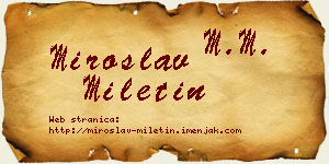 Miroslav Miletin vizit kartica